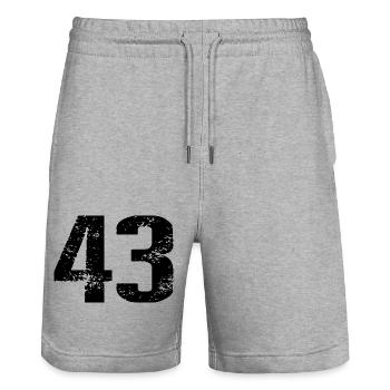 43 Number Jersey - Stanley/Stella Trainer Unisex Organic Jogging Shorts - heather grey - Front - Nik (191cm) & Marisol (170cm)