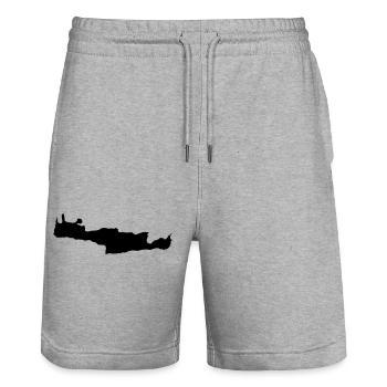 Crète - Short de jogging bio TRAINER Stanley/Stella unisexe - gris chiné - Devant - Nik (191cm) & Marisol (170cm)