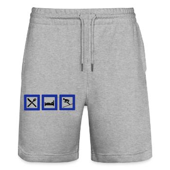 Ski - Short de jogging bio TRAINER Stanley/Stella unisexe - gris chiné - Devant - Nik (191cm) & Marisol (170cm)