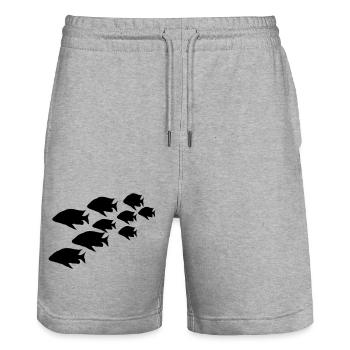 shoal - Stanley/Stella Trainer Unisex Organic Jogging Shorts - heather grey - Front - Nik (191cm) & Marisol (170cm)