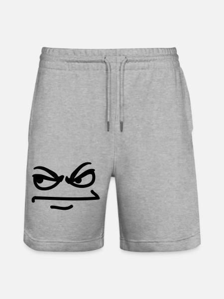 angry_face - Stanley/Stella Trainer Unisex Organic Jogging Shorts - heather grey