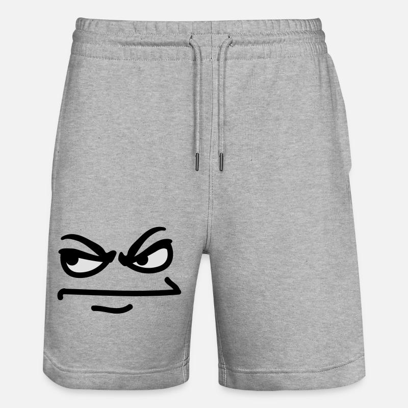 angry_face - Short de jogging bio TRAINER Stanley/Stella unisexe - gris chiné