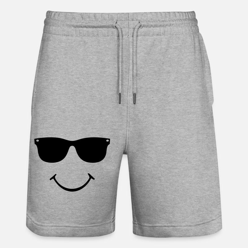 smiley face - Stanley/Stella Unisex Bio Joggingshorts Trainer  - Grau meliert