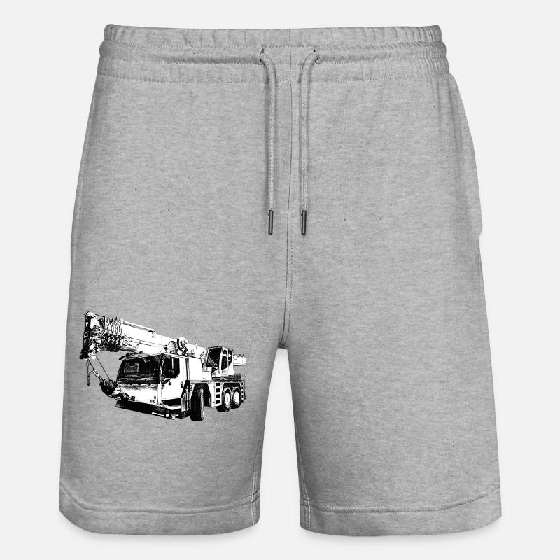 construction machine - Stanley/Stella Trainer Unisex Organic Jogging Shorts - heather grey