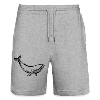 Wal - Stanley/Stella Unisex Bio Joggingshorts Trainer  - Grau meliert - Vorne - Nik (191cm) & Marisol (170cm)