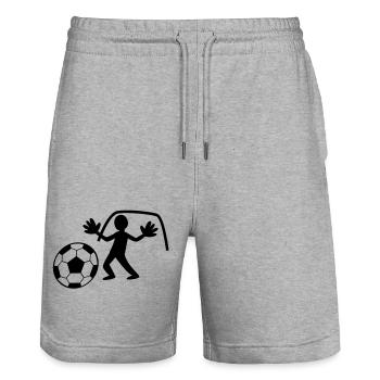 GOALIE mit Handschuhen die Rettung der Ball - Stanley/Stella Unisex Bio Joggingshorts Trainer  - Grau meliert - Vorne - Nik (191cm) & Marisol (170cm)