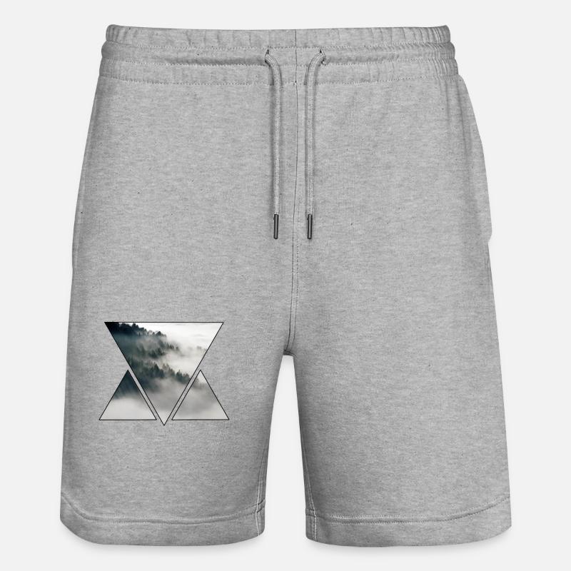 Triangle Brouillard et Forêt - Short de jogging bio TRAINER Stanley/Stella unisexe - gris chiné