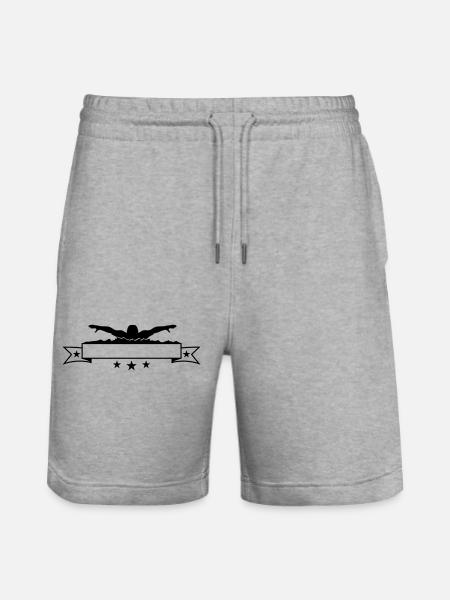 banner text write competition swim swimming - Stanley/Stella Trainer Unisex Organic Jogging Shorts - heather grey