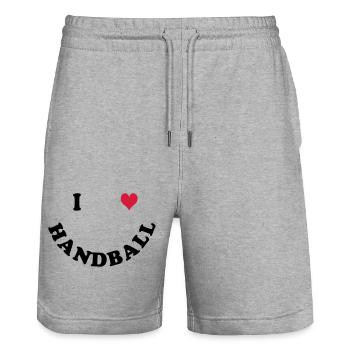Handball - Stanley/Stella Unisex Bio Joggingshorts Trainer  - Grau meliert - Vorne - Nik (191cm) & Marisol (170cm)