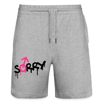 Sorry Gay - Stanley/Stella Trainer Unisex Organic Jogging Shorts - heather grey - Front - Nik (191cm) & Marisol (170cm)