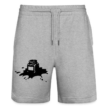 Tuschenapf - Stanley/Stella Unisex Bio Joggingshorts Trainer  - Grau meliert - Vorne - Nik (191cm) & Marisol (170cm)