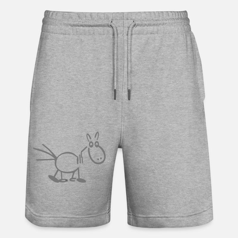 Cheval Horse 01 - Short de jogging bio TRAINER Stanley/Stella unisexe - gris chiné