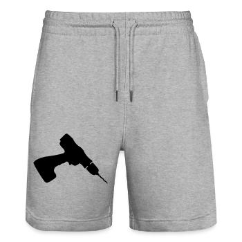 Cordless Drill - Stanley/Stella Trainer Unisex Organic Jogging Shorts - heather grey - Front - Nik (191cm) & Marisol (170cm)