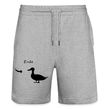 canard - Short de jogging bio TRAINER Stanley/Stella unisexe - gris chiné - Devant - Nik (191cm) & Marisol (170cm)