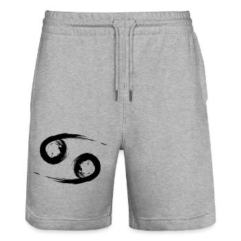 Krebs Cancer Sternzeichen Design Symbol Schwarz - Stanley/Stella Unisex Bio Joggingshorts Trainer  - Grau meliert - Vorne - Nik (191cm) & Marisol (170cm)