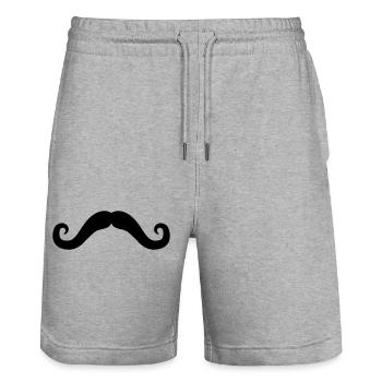 bart locken gesicht haare sir mustache schnurrbart - Stanley/Stella Unisex Bio Joggingshorts Trainer  - Grau meliert - Vorne - Nik (191cm) & Marisol (170cm)