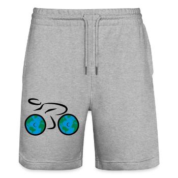 bicycle - Stanley/Stella Trainer Unisex Organic Jogging Shorts - heather grey - Front - Nik (191cm) & Marisol (170cm)