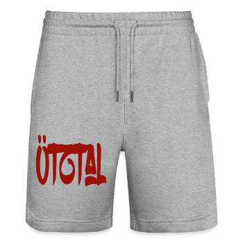 Ötztal - Tirol - Stanley/Stella Unisex Bio Joggingshorts Trainer  - Grau meliert - Vorne - Nik (191cm) & Marisol (170cm)
