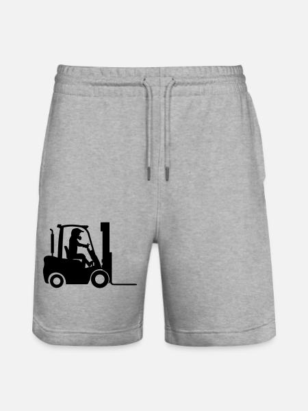 Stapler Gabelstapler - Stanley/Stella Unisex Bio Joggingshorts Trainer - Grau meliert