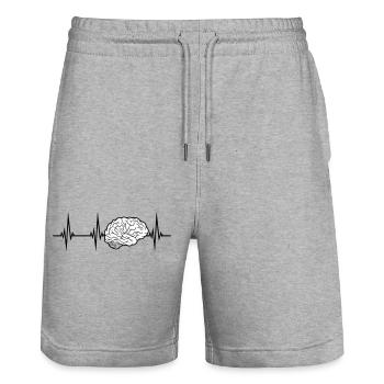 Conception du cerveau ECG - Short de jogging bio TRAINER Stanley/Stella unisexe - gris chiné - Devant - Nik (191cm) & Marisol (170cm)