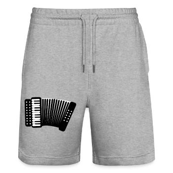 accordion - Stanley/Stella Trainer Unisex Organic Jogging Shorts - heather grey - Front - Nik (191cm) & Marisol (170cm)