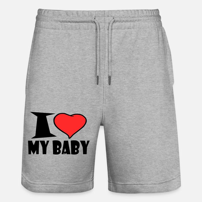 J'aime mon bébé - Short de jogging bio TRAINER Stanley/Stella unisexe - gris chiné