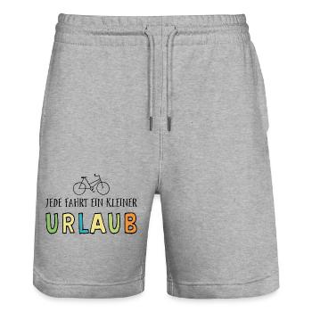 Radsport - Stanley/Stella Unisex Bio Joggingshorts Trainer  - Grau meliert - Vorne - Nik (191cm) & Marisol (170cm)