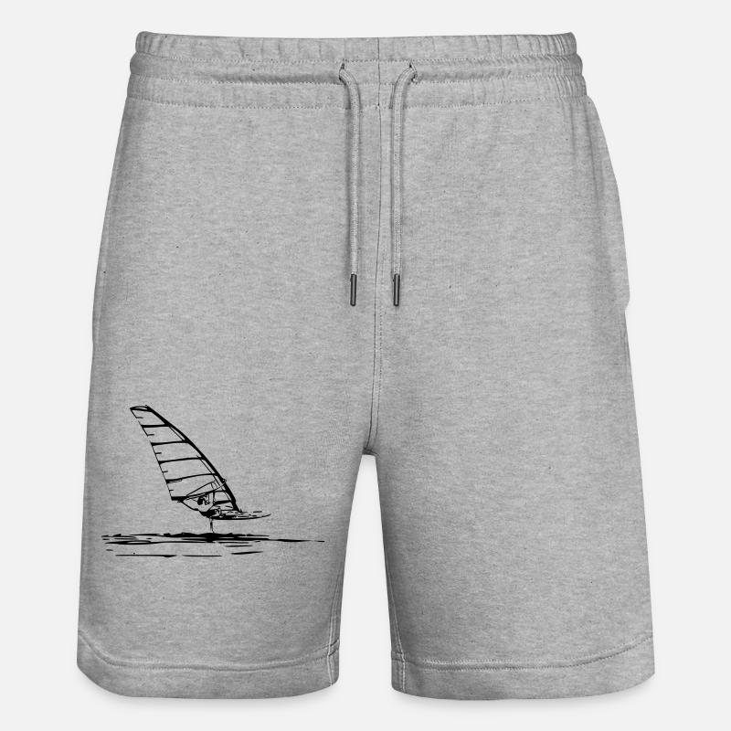 Windsurf Foil Sketch - Short de jogging bio TRAINER Stanley/Stella unisexe - gris chiné