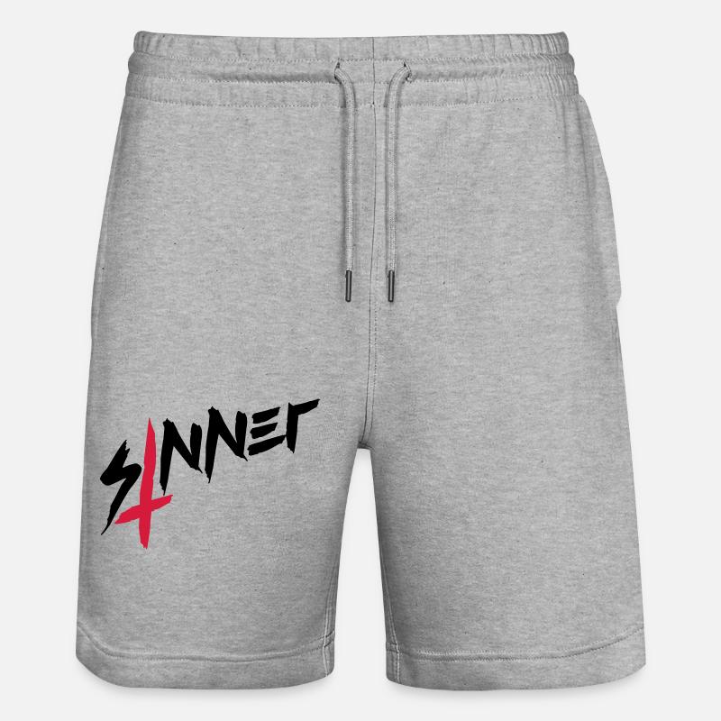 Sinner cross à l'envers - Short de jogging bio TRAINER Stanley/Stella unisexe - gris chiné
