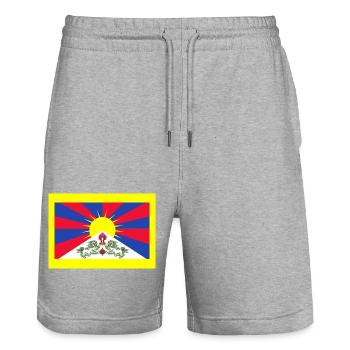 Tibet - Short de jogging bio TRAINER Stanley/Stella unisexe - gris chiné - Devant - Nik (191cm) & Marisol (170cm)