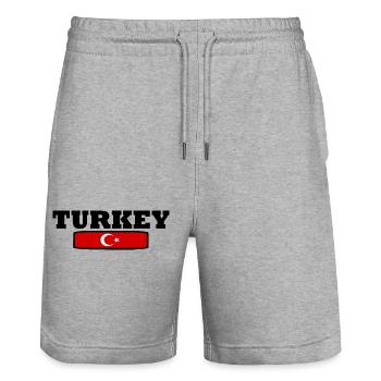 Turquie - Short de jogging bio TRAINER Stanley/Stella unisexe - gris chiné - Devant - Nik (191cm) & Marisol (170cm)