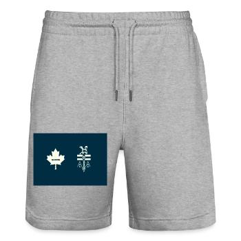 Yukon - Stanley/Stella Trainer Unisex Organic Jogging Shorts - heather grey - Front - Nik (191cm) & Marisol (170cm)