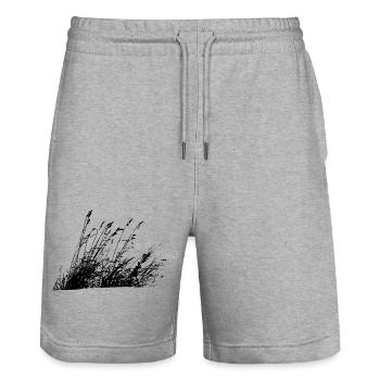 Wild grasses - Natural Bio Vegan - Stanley/Stella Trainer Unisex Organic Jogging Shorts - heather grey - Front - Nik (191cm) & Marisol (170cm)