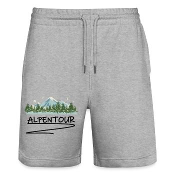 Wandern Alpen - Stanley/Stella Unisex Bio Joggingshorts Trainer  - Grau meliert - Vorne - Nik (191cm) & Marisol (170cm)