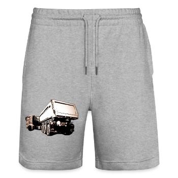 Trucks - Stanley/Stella Trainer Unisex Organic Jogging Shorts - heather grey - Front - Nik (191cm) & Marisol (170cm)