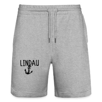 Lindau - Stanley/Stella Unisex Bio Joggingshorts Trainer  - Grau meliert - Vorne - Nik (191cm) & Marisol (170cm)