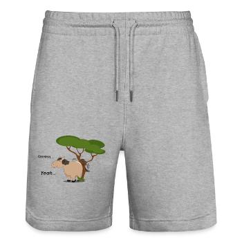 Dickes Pferd schrubbt seinen Po - Stanley/Stella Unisex Bio Joggingshorts Trainer  - Grau meliert - Vorne - Nik (191cm) & Marisol (170cm)