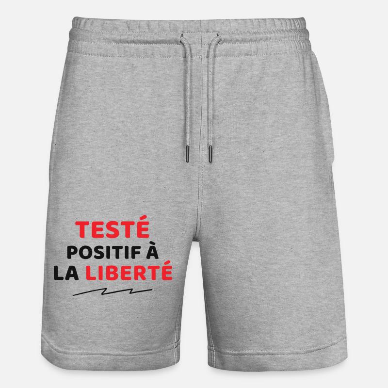 Testé positif à la Liberté - Short de jogging bio TRAINER Stanley/Stella unisexe - gris chiné
