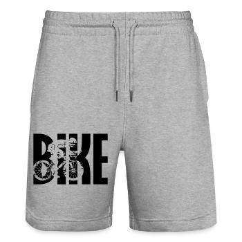 Bike Triathlon Fahrrad - Stanley/Stella Unisex Bio Joggingshorts Trainer  - Grau meliert - Vorne - Nik (191cm) & Marisol (170cm)