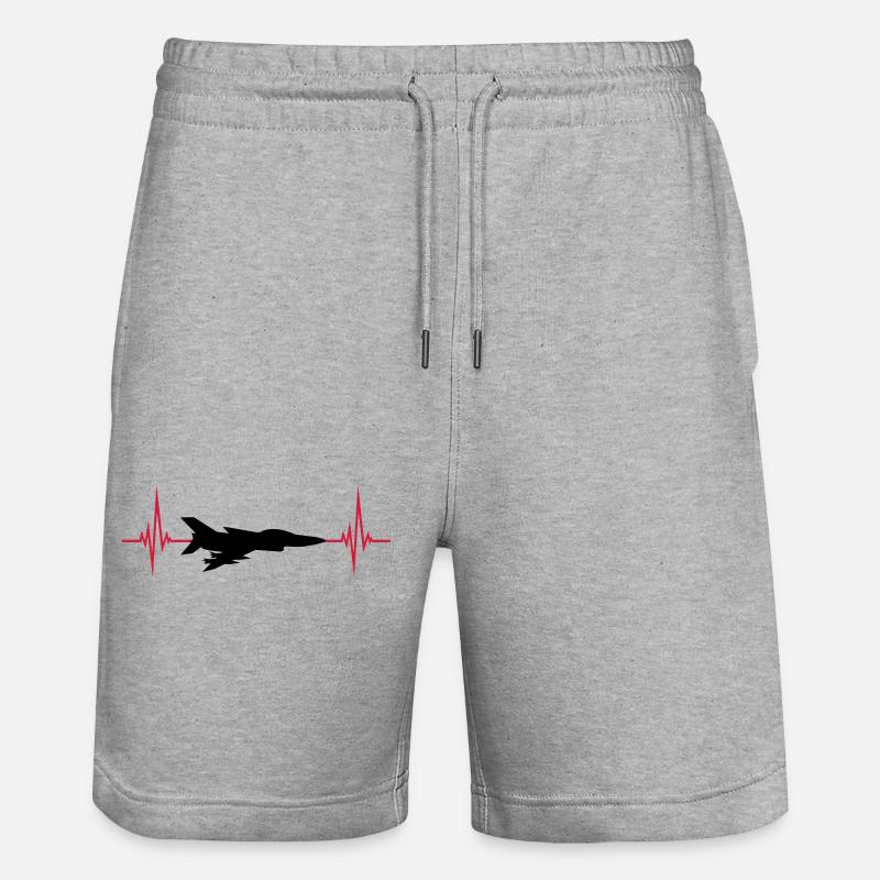 Avion de chasse Heartbeat - Short de jogging bio TRAINER Stanley/Stella unisexe - gris chiné