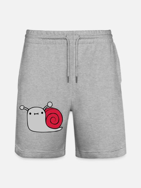 Small sweet snail - Stanley/Stella Trainer Unisex Organic Jogging Shorts - heather grey