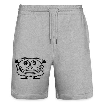 Mignon petit monstre poilu - Short de jogging bio TRAINER Stanley/Stella unisexe - gris chiné - Devant - Nik (191cm) & Marisol (170cm)