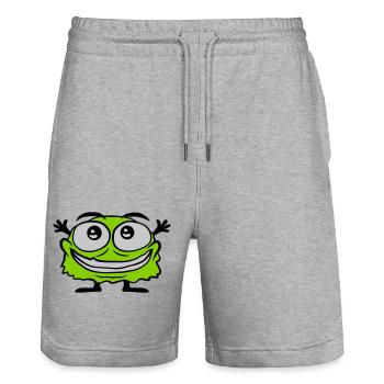Little cute hairy monster - Stanley/Stella Trainer Unisex Organic Jogging Shorts - heather grey - Front - Nik (191cm) & Marisol (170cm)