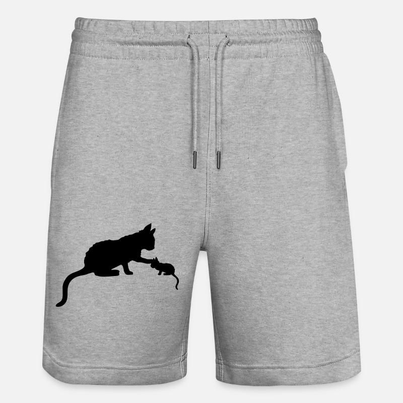 Cat Mom touche les chatons - Short de jogging bio TRAINER Stanley/Stella unisexe - gris chiné