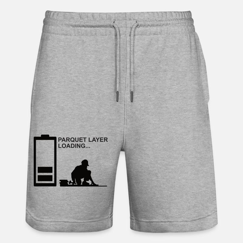 Parkettleger Bodenleger Fußbodenleger Teppichleger - Stanley/Stella Unisex Bio Joggingshorts Trainer - Grau meliert