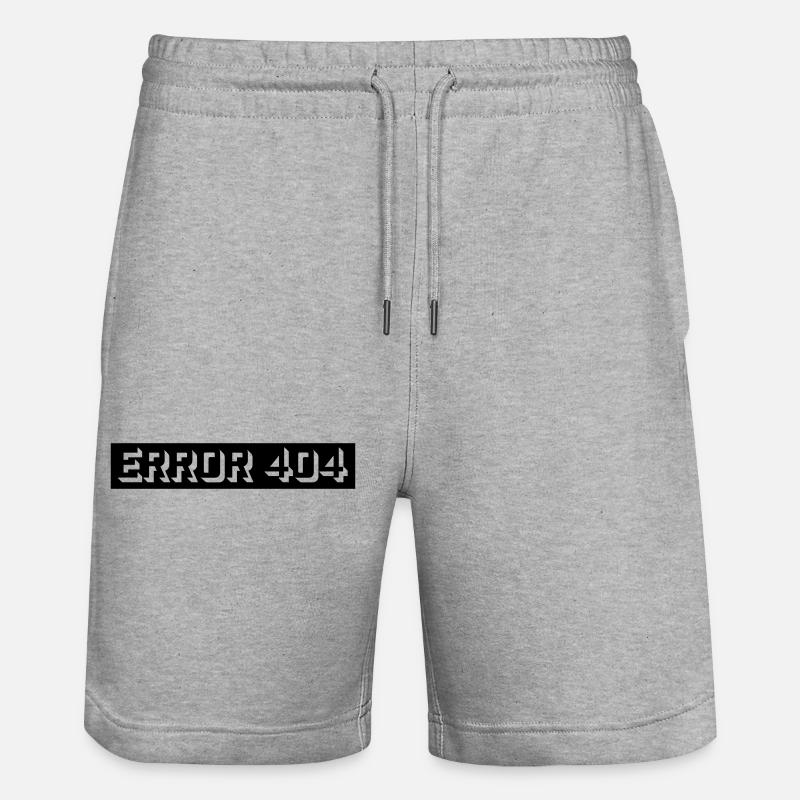 404 Error Computer Message - Stanley/Stella Trainer Unisex Organic Jogging Shorts - heather grey