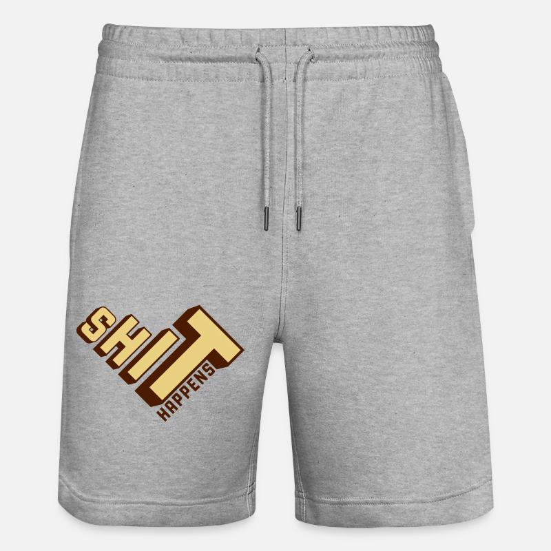 Shit happens Haufen machen - Stanley/Stella Unisex Bio Joggingshorts Trainer  - Grau meliert