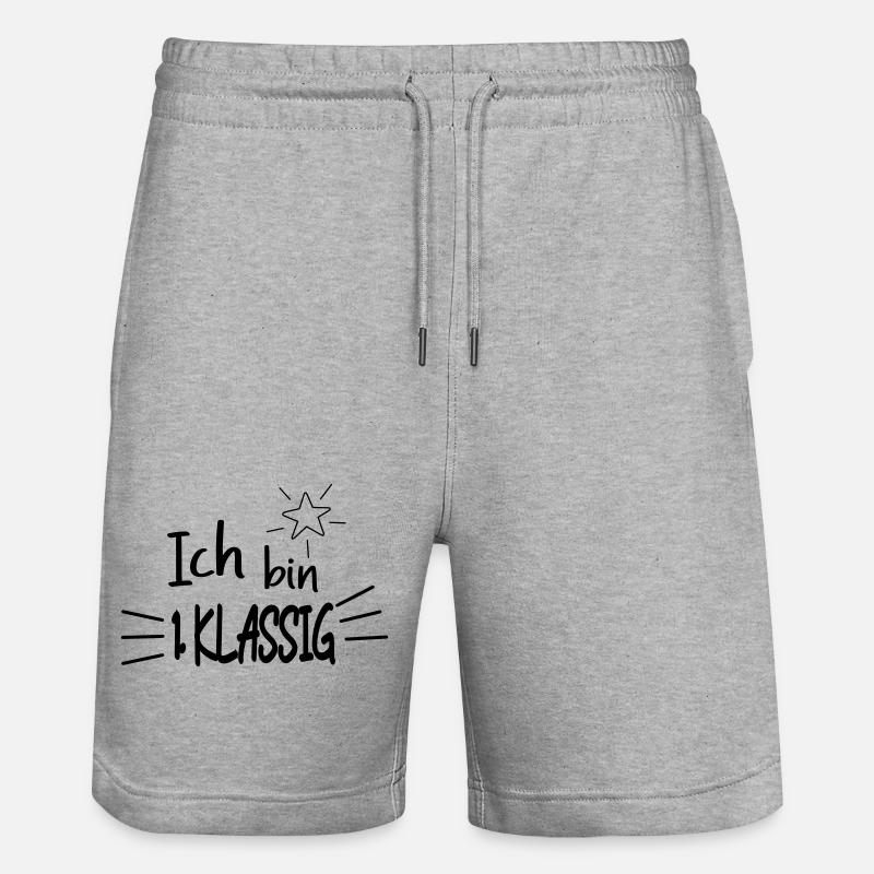 Ich bin 1 Klassig - Stanley/Stella Unisex Bio Joggingshorts Trainer  - Grau meliert