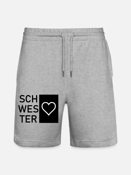 Schwesterherz - Stanley/Stella Unisex Bio Joggingshorts Trainer  - Grau meliert