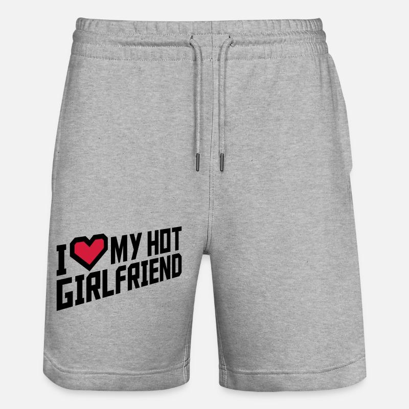 J’aime ma petite amie - Short de jogging bio TRAINER Stanley/Stella unisexe - gris chiné